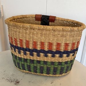 African market bicycle basket multicolored